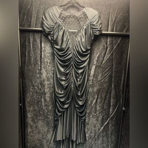 Vintage Boston Maid Retro Pinup Ruched Evening Dress